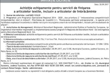 INVITATIE LICITATIE - S.C. SER CONSTRUCT S.R.L