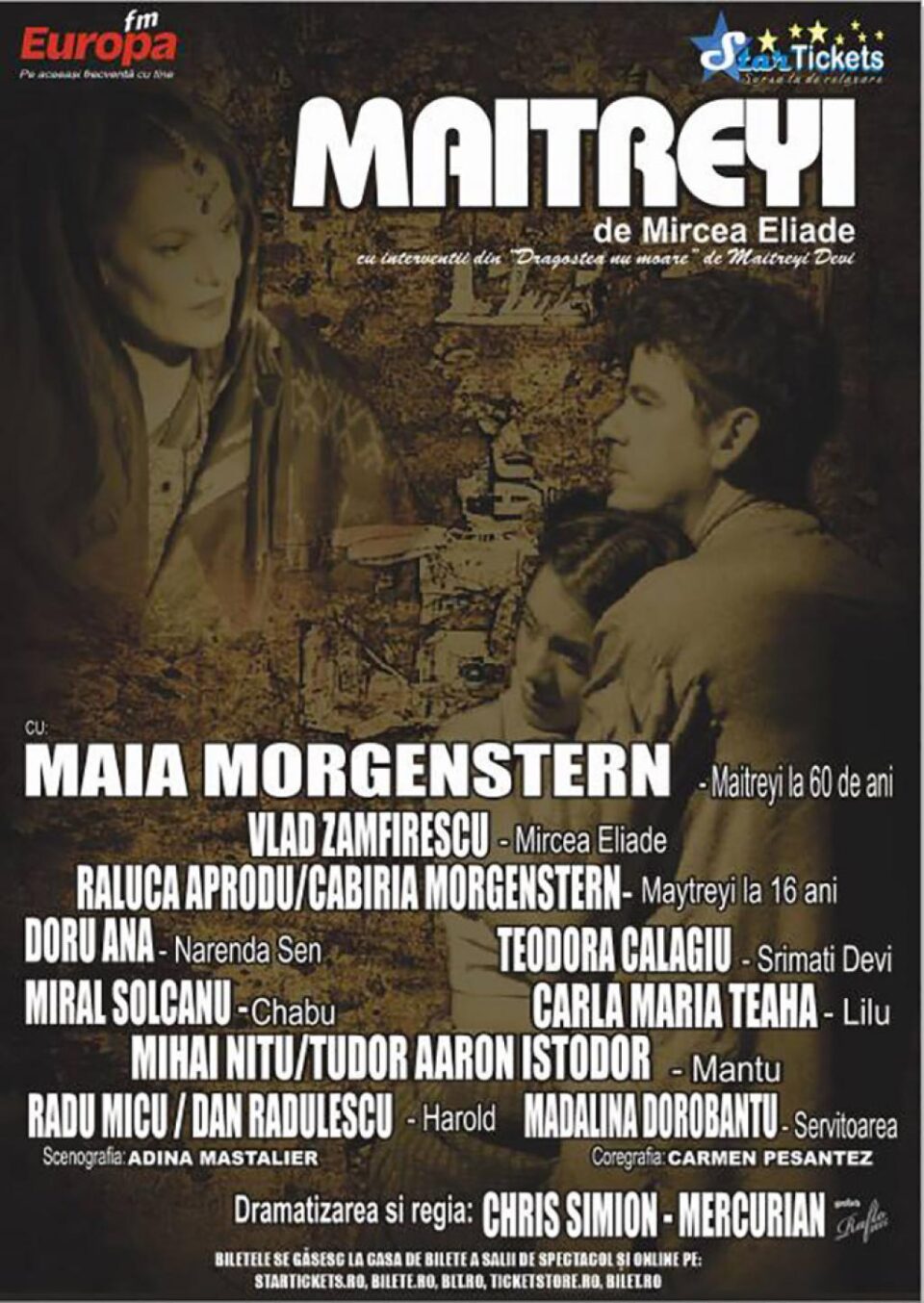 Actrița Maia Morgenstern, așteptată la Suceava cu spectacolul „Maitreyi”