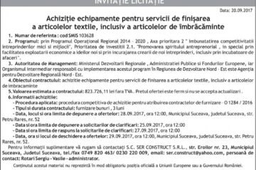 INVITATIE LICITATIE - S.C. SER CONSTRUCT S.R.L