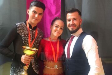 Mario si Isabella, alături de antrenorul lor, Vlad Palamariu