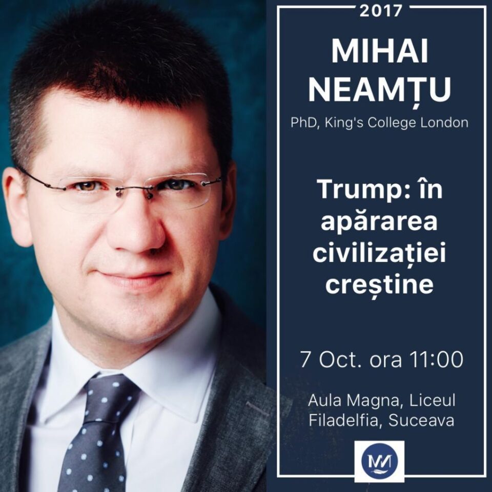 Lansare de carte la Suceava: „Fenomenul Trump și America profundă”, de Mihai Neamțu