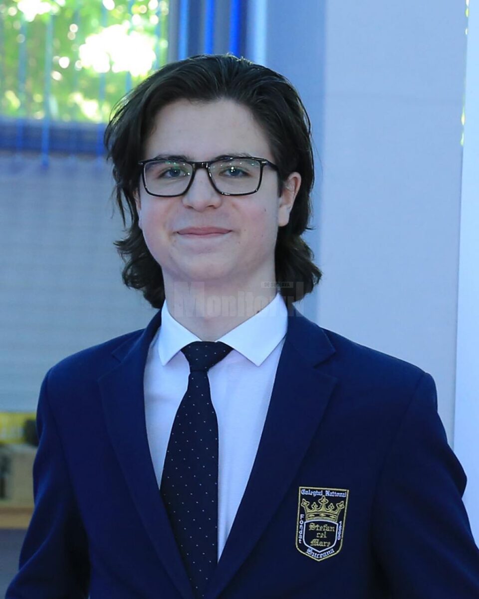 Bogdan Rusu, elev în clasa a VIII-a la Colegiul Național „Ștefan cel Mare” Suceava