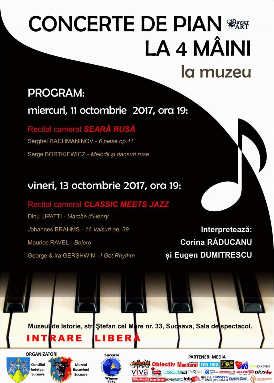 Concerte de pian la 4 mâini, la Muzeul de Istorie