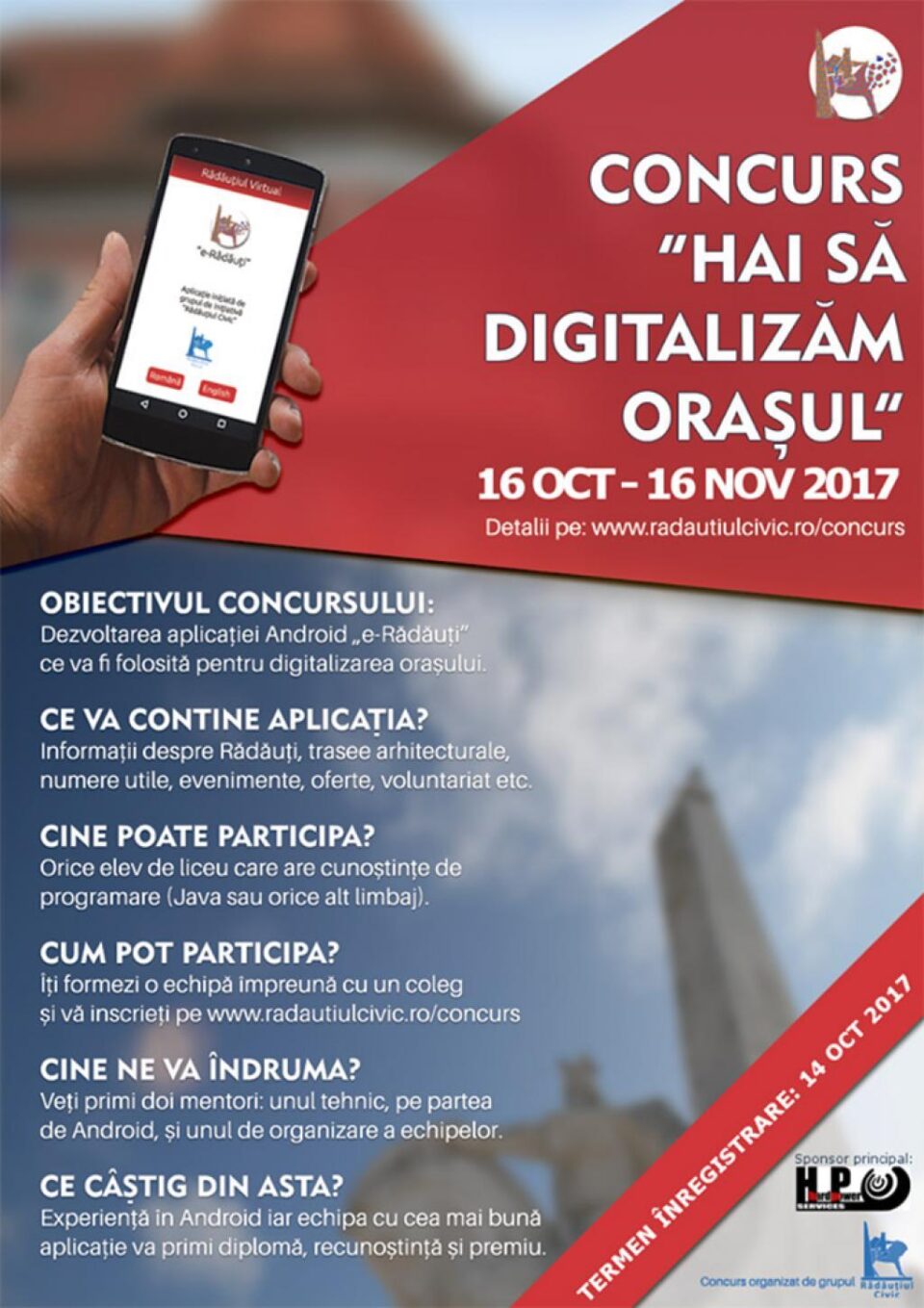 Municipiul Rădăuți va avea aplicație mobilă pentru promovarea orașului, dezvoltată de liceeni