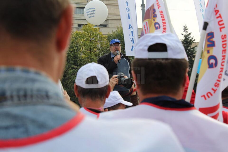 Sindicaliști suceveni, la mitingul din Piața Victoriei, organizat de Cartel Alfa