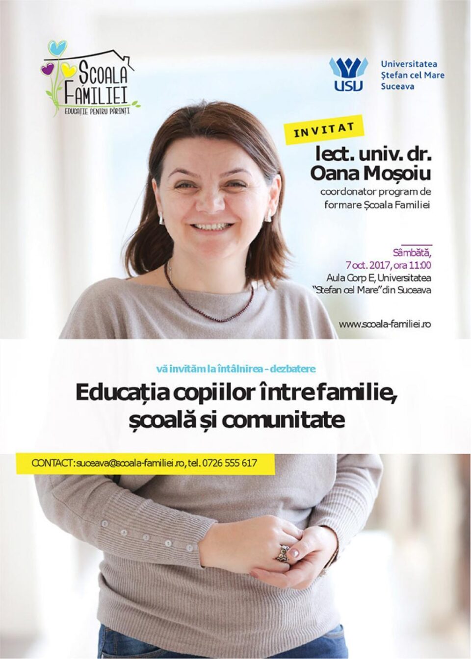 Școala Familiei organizează sâmbătă, la USV, Conferința „Educația copiilor între familie, școală și comunitate” Școala Familiei organizează sâmbătă, la USV, Conferința „Educația copiilor între familie, școală și comunitate”