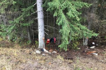 Pompierii au găsit mașina în pădure
