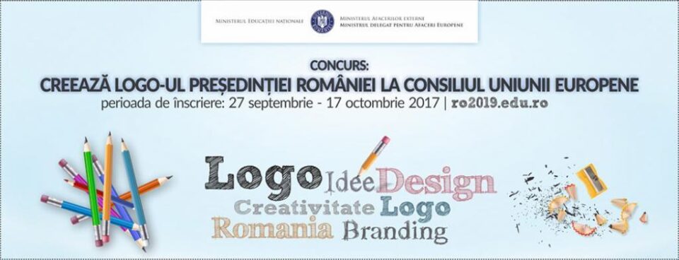 Concurs de creație a logo-ului Președinției României la Consiliul UE, pentru elevi și studenți Concurs de creație a logo-ului Președinției României la Consiliul UE, pentru elevi și studenți