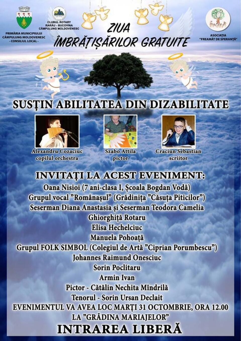 ,,Îmbrățișări Gratuite”, un proiect al Asociației Freamăt de Speranță