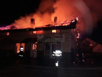 Flacarile au distrus magazinul si restaurantul, afectand si o casa din apropiere