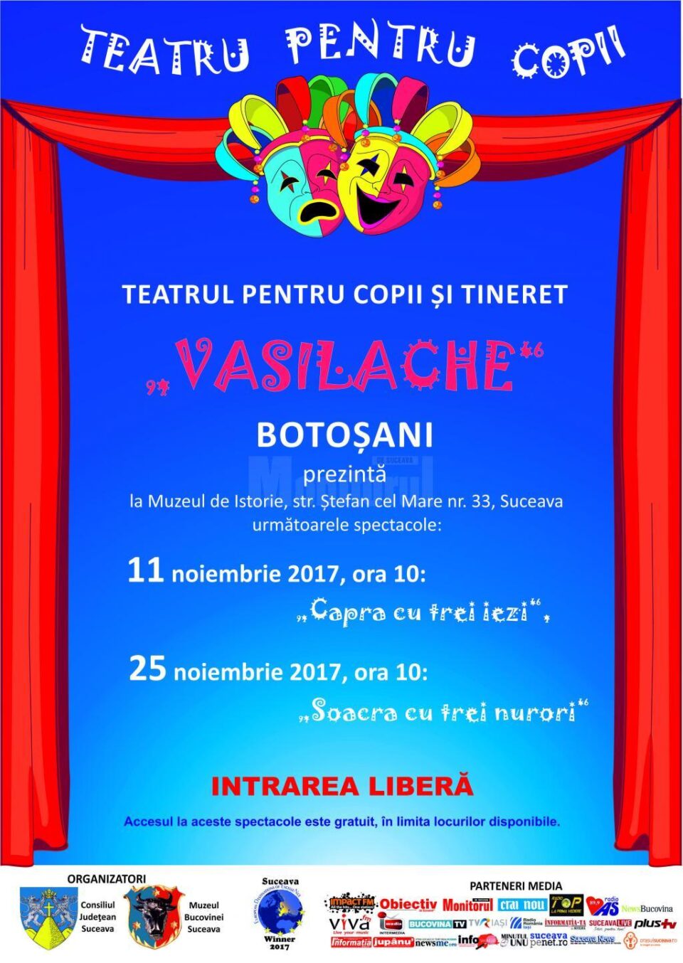 Teatru pentru copii și tineret, la Muzeul Bucovinei