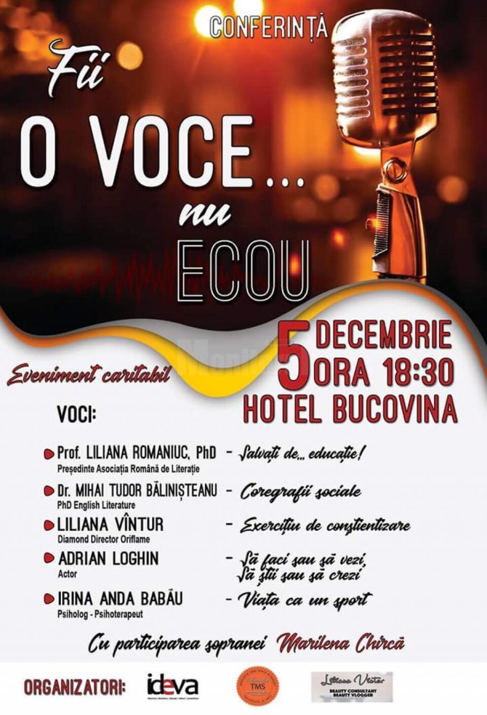 "Fii o voce, nu ecou!", eveniment caritabil pentru susținerea copiilor cu dizabilități