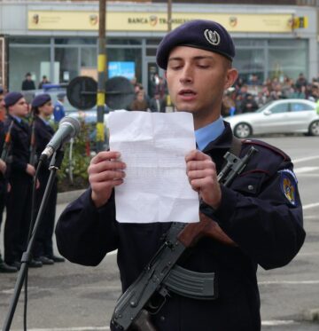 Depunere de jurământ și cerere în căsătorie la Școala Militară de Subofițeri de Jandarmi din Fălticeni