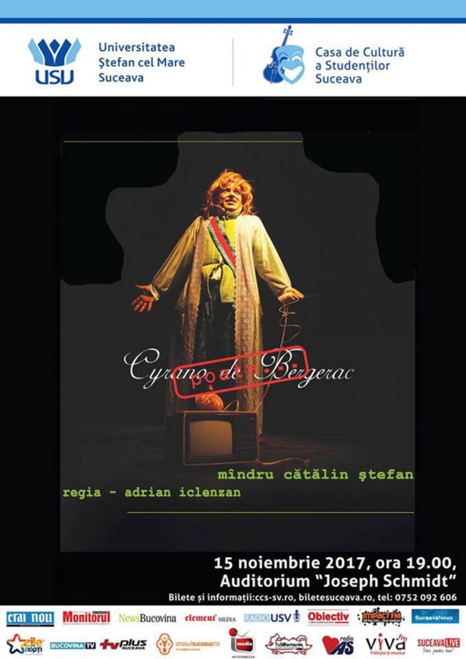 Spectacol de teatru „Cyrano de Bergerac, poate…”, astăzi, la USV