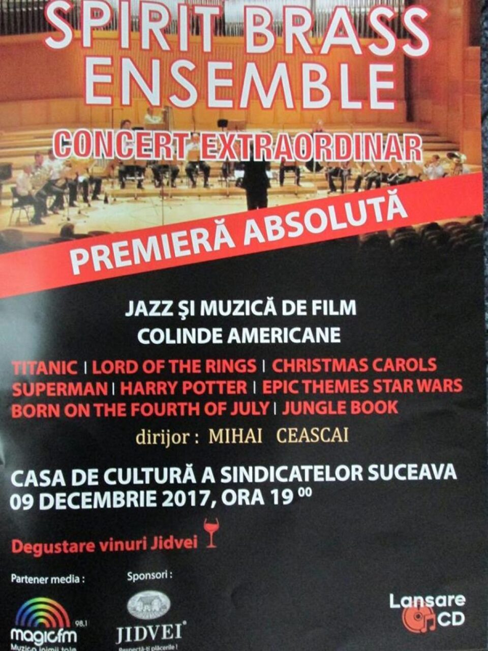 Colinde, jazz și muzică de film, cu Spirit Brass Ensemble