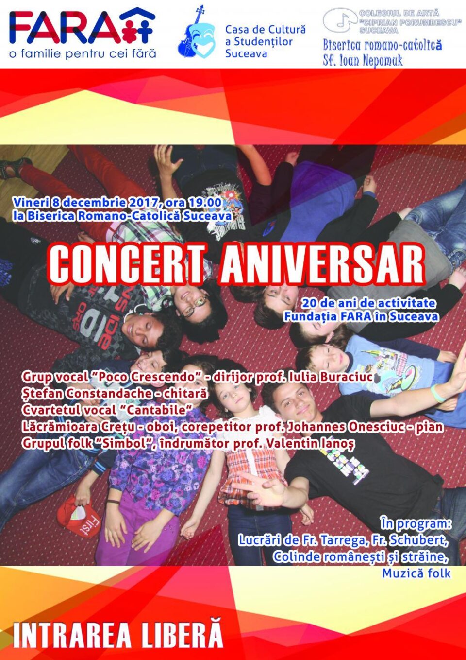 Concert aniversar la Biserica Romano-Catolică Suceava, organizat de Fundația FARA