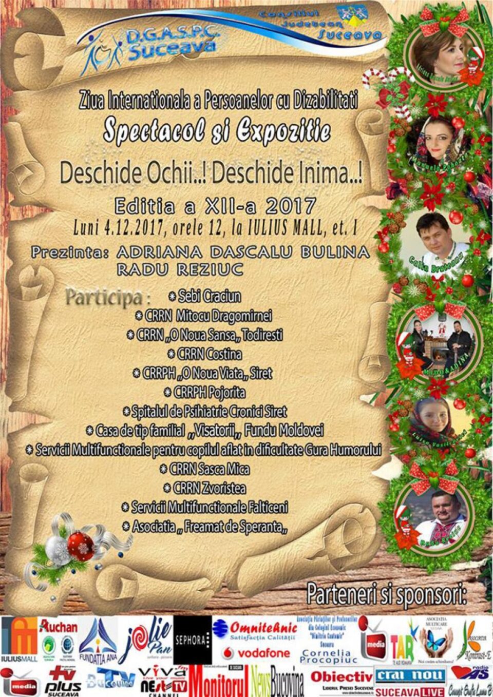 ,,Deschide Ochii…! Deschide Inima!”, luni, la Iulius Mall Suceva
