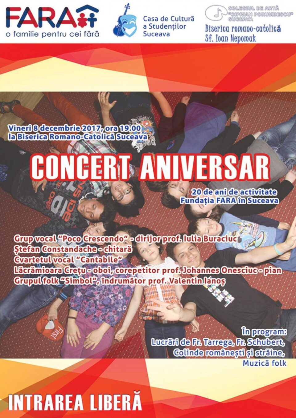Concert aniversar la Biserica Romano-Catolică Suceava, organizat de Fundația FARA