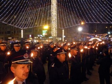 Retragerea cu torțe a încheiat evenimentele organizate de Ziua Națională