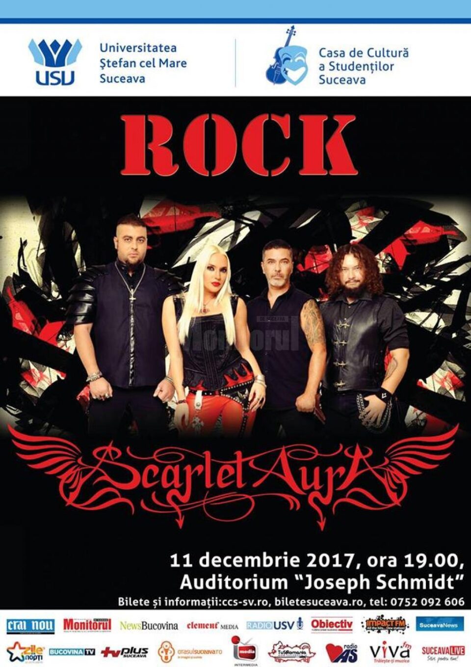 Trupa de rock Scarlet Aura concertează la USV
