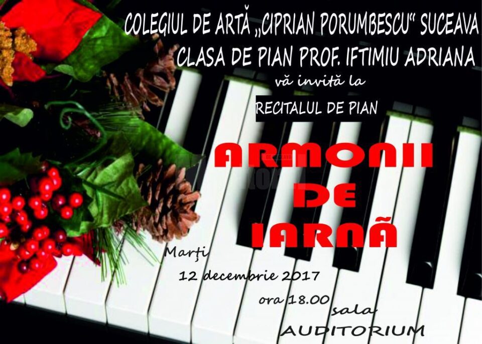 Recital de pian la Colegiul de Artă "Ciprian Porumbescu"