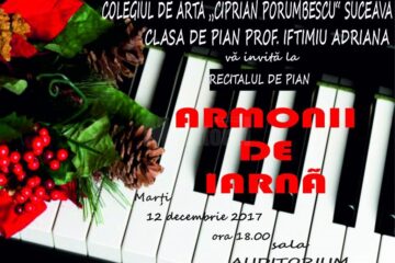Recital de pian la Colegiul de Artă "Ciprian Porumbescu"