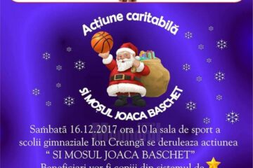 Peste 100 de copii din centrele de plasament vor fi făcuți fericiți astăzi în campania „Și moșul joacă baschet”
