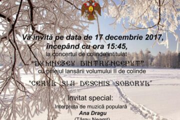 Concert de colinde "Dumnezeu dintru-nceput" și lansare de CD, la Fălticeni