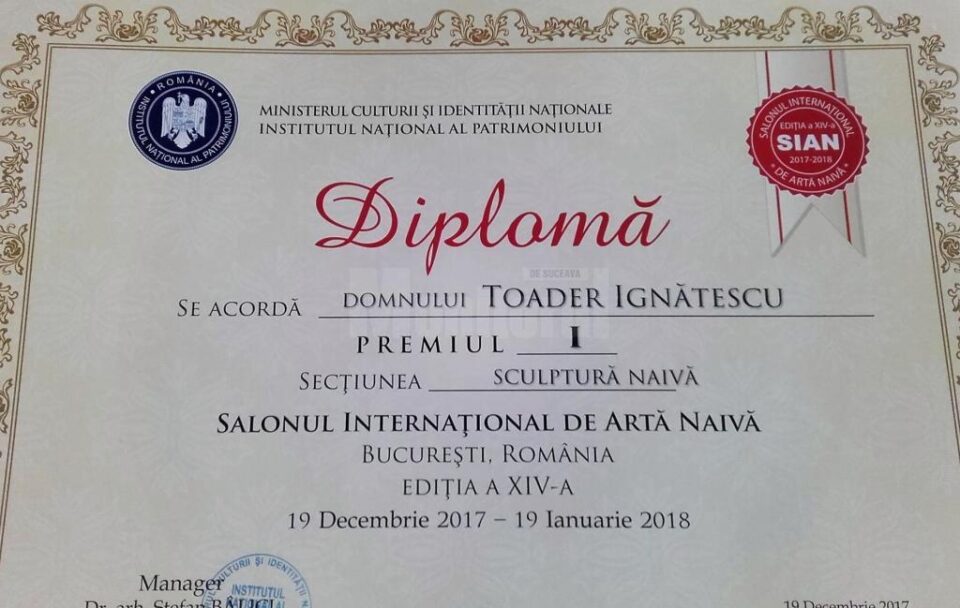 Toader Ignătescu, premiat la Salonul Internațional de Artă Naivă