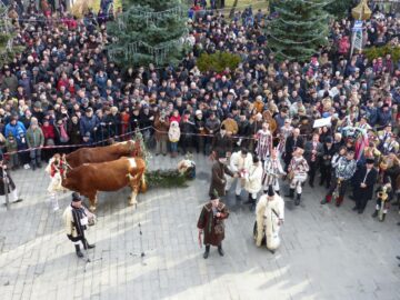 Mii de suceveni au urmărit parada obiceiurilor de iarnă de la Suceava