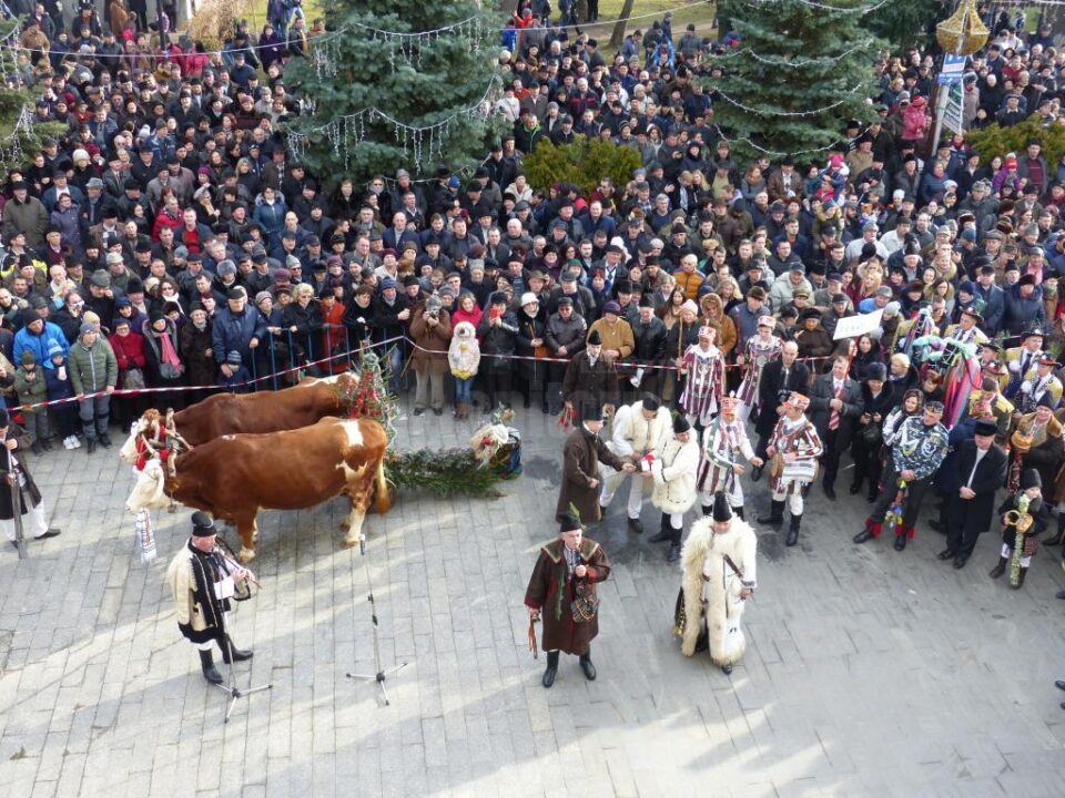 Mii de suceveni au urmărit parada obiceiurilor de iarnă de la Suceava