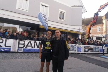 Andrei Dorin Rusu și antrenorul Cristian Prâsneac la concursul din Austria