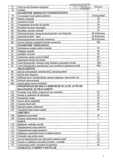 Tarifele pentru serviciile medicale la cerere, în Spitalul de Urgență Suceava