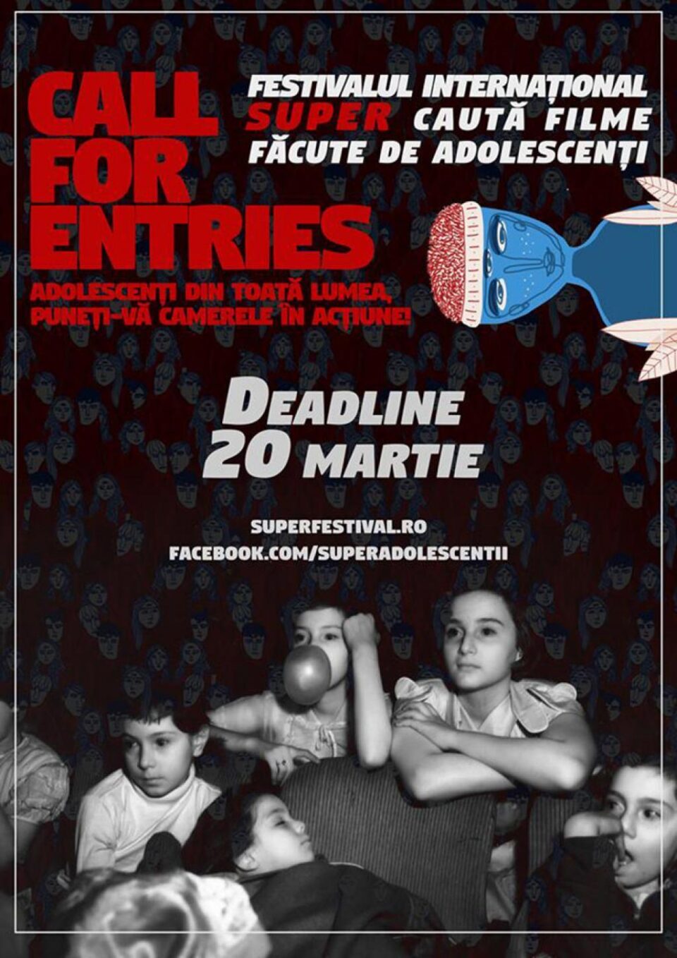 Adolescenții pasionați de cinematografie se pot înscrie la Festivalul Internațional de Film „Super” Adolescenții pasionați de cinematografie se pot înscrie la Festivalul Internațional de Film „Super”