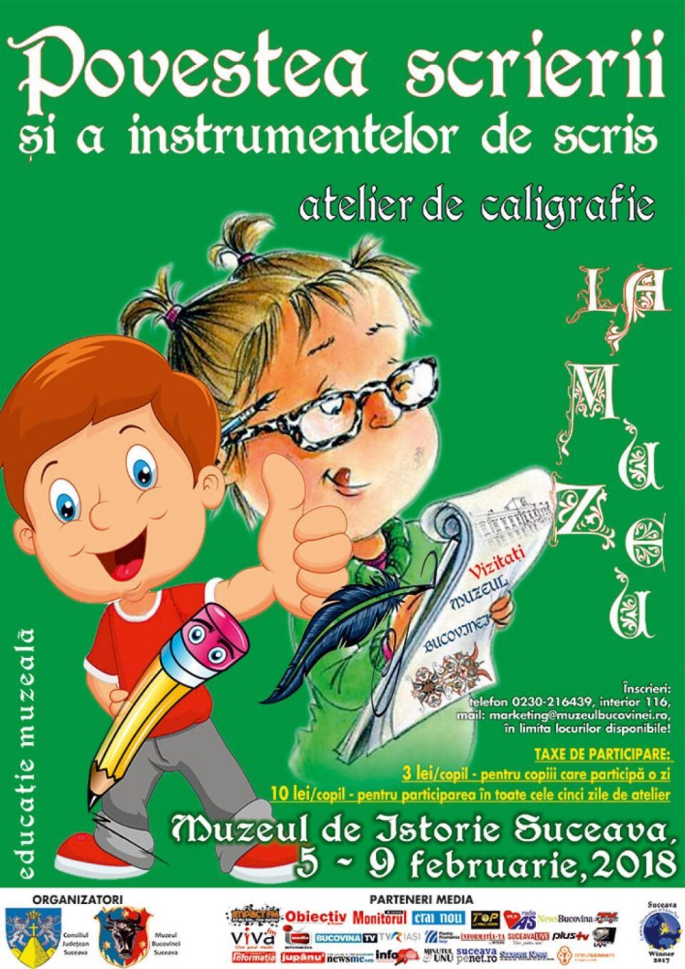 „Povestea scrierii și a instrumentelor de scris” – atelier de caligrafie