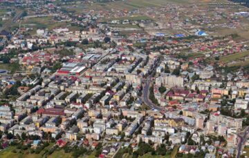 Cartierul Cuza Vodă într-o vedere de ansamblu, surprinsă din avion