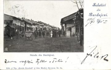 Strada Mare din târgul Burdujenilor, într-o fotografie din anul 1952