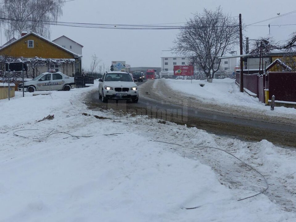 Curba din Șcheia unde au loc în mod repetat accidente