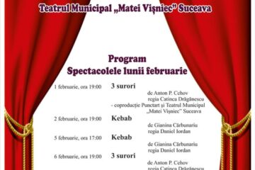 Programul spectacolelor Teatrului „Matei Vișniec” Suceava, în luna februarie
