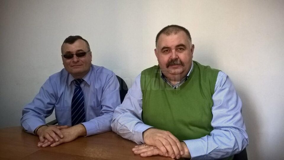 Liderii de sindicat Vasile Grumăzescu și Constantin Mandache