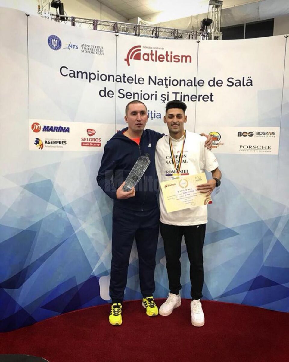 Andrei Dorin Rusu, alături de antrenorul său, Cristian Prâsneac