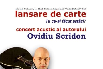 Lansare de carte și concert acustic, astăzi, la Biblioteca "Teodor Ștefanelli" din Siret