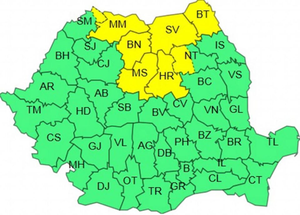 Atenționare de cod galben Atenționare de cod galben