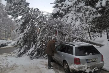 Un șofer norocos, ieri dimineață, în zona centrală a Sucevei