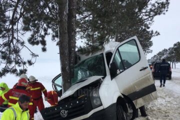 Impactul violent cu copacul de la marginea drumului