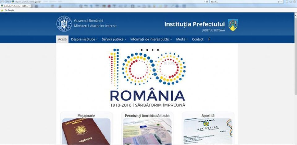 Noul site de internet al Prefecturii Suceava