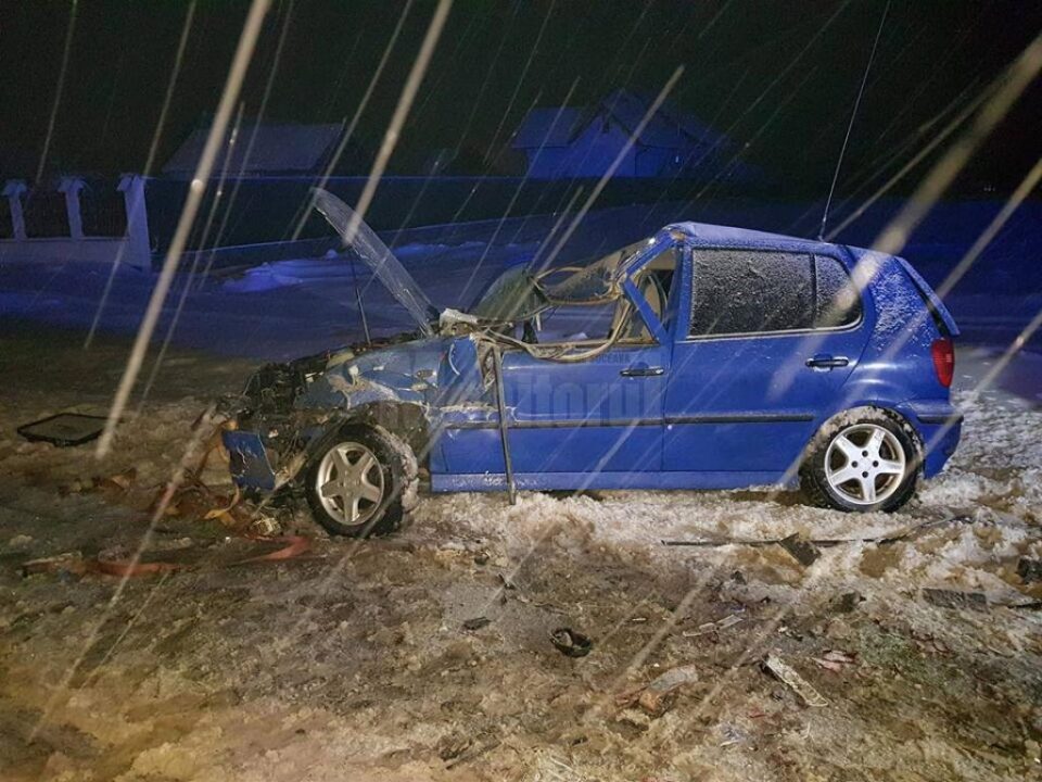 Dupa impact, soferul de tir a fugit de la locul accidentului
