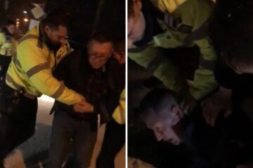 Imagini de la intervenția agenților de poliție, pentru încătușarea bărbatului din Brodina