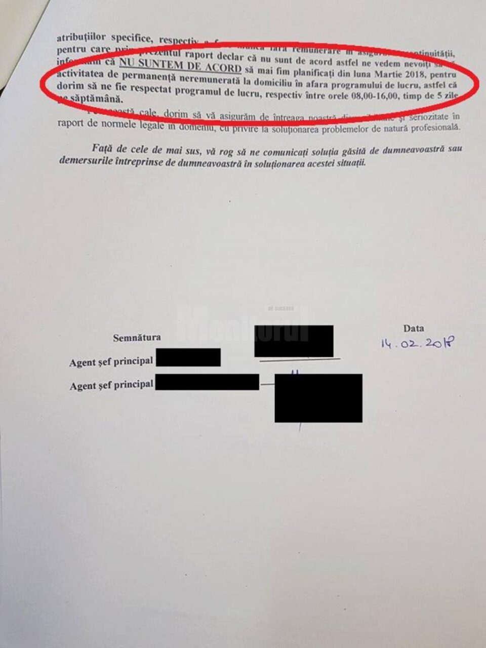 Polițiștii criminaliști de la Gura Humorului au anunțat în scris că nu mai vor să asigure permanența