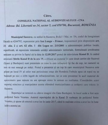 Postul Kanal D, sancționat de CNA pentru reportajul defăimător „Suceava, al patrulea cel mai periculos oraș din România”